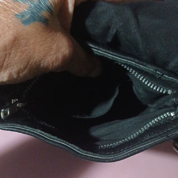 MilwaBlack Leather Crossbody Bag with Metal Accents - Picture 5 of 10